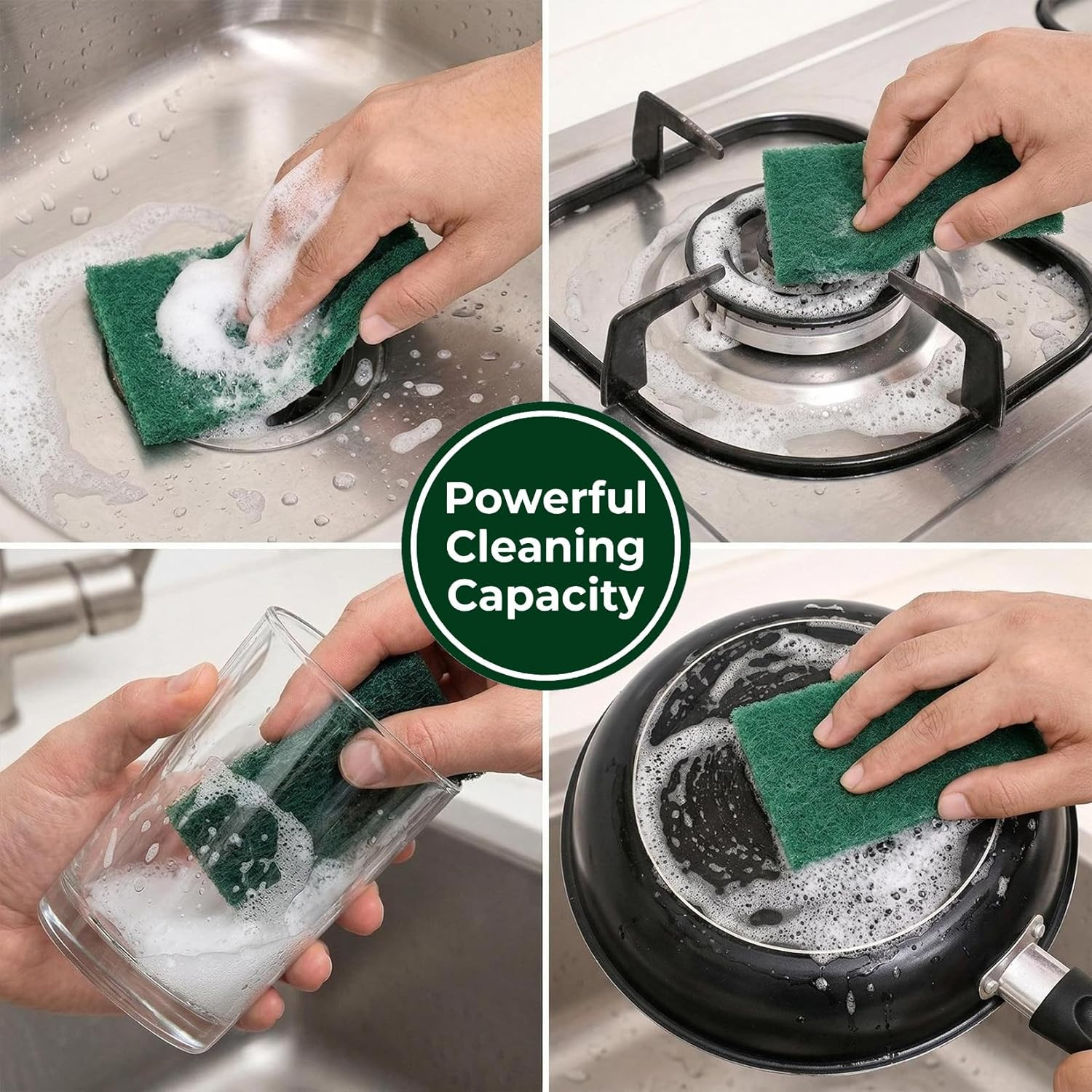 Heavy Duty Scouring Pad – 10PCS Scouring Pads for Heavy Duty Cleaning Scrubbi…