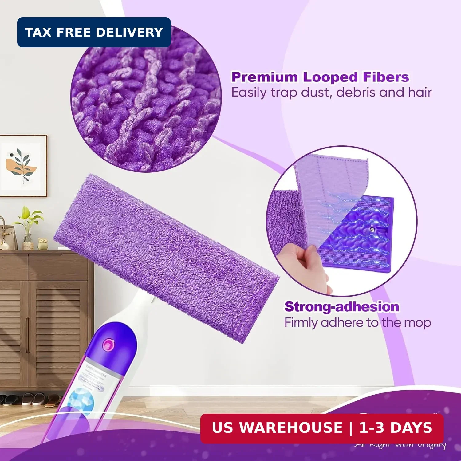 Orighty Reusable Mop Pads for Swiffer PowerMop, 10 Pack Power Mop Pads Refills f