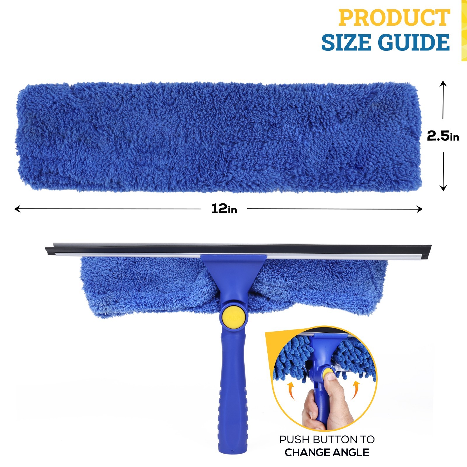 12″ Microfiber Reusable Washable Window Cleaning Squeegee Sleeves – 5 Pack