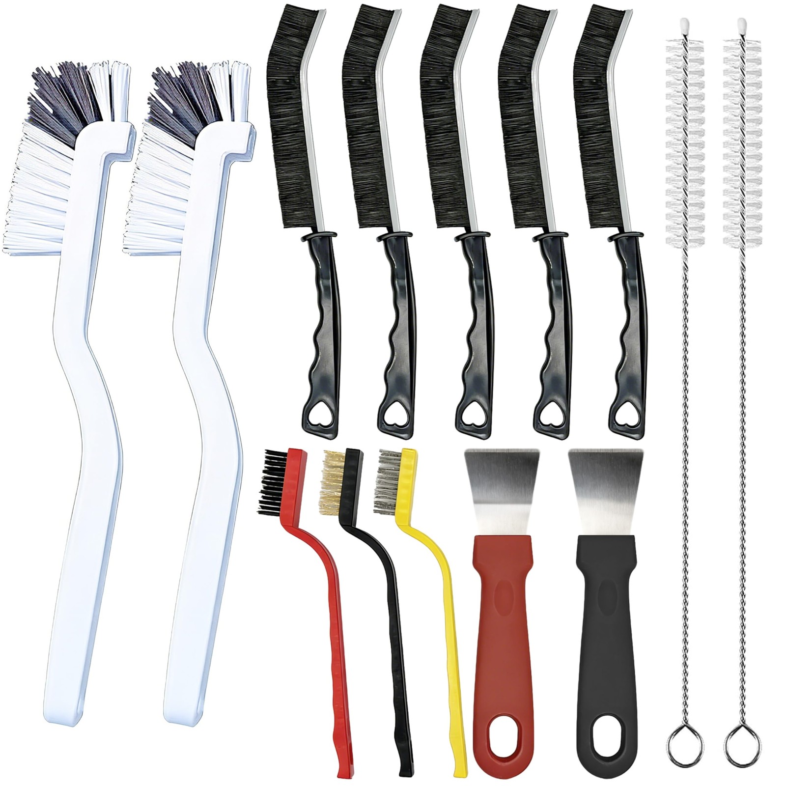 14Pcs Crevice Cleaning Brush Set, Hard Bristle Scrub Brushes Tools, V Shape Grou