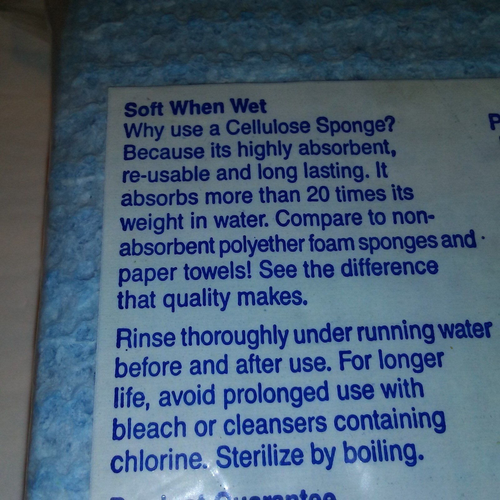 Cellulose Sponge 8inx4.5inx2in. All purpose cleaning highly absorbent Reusable.