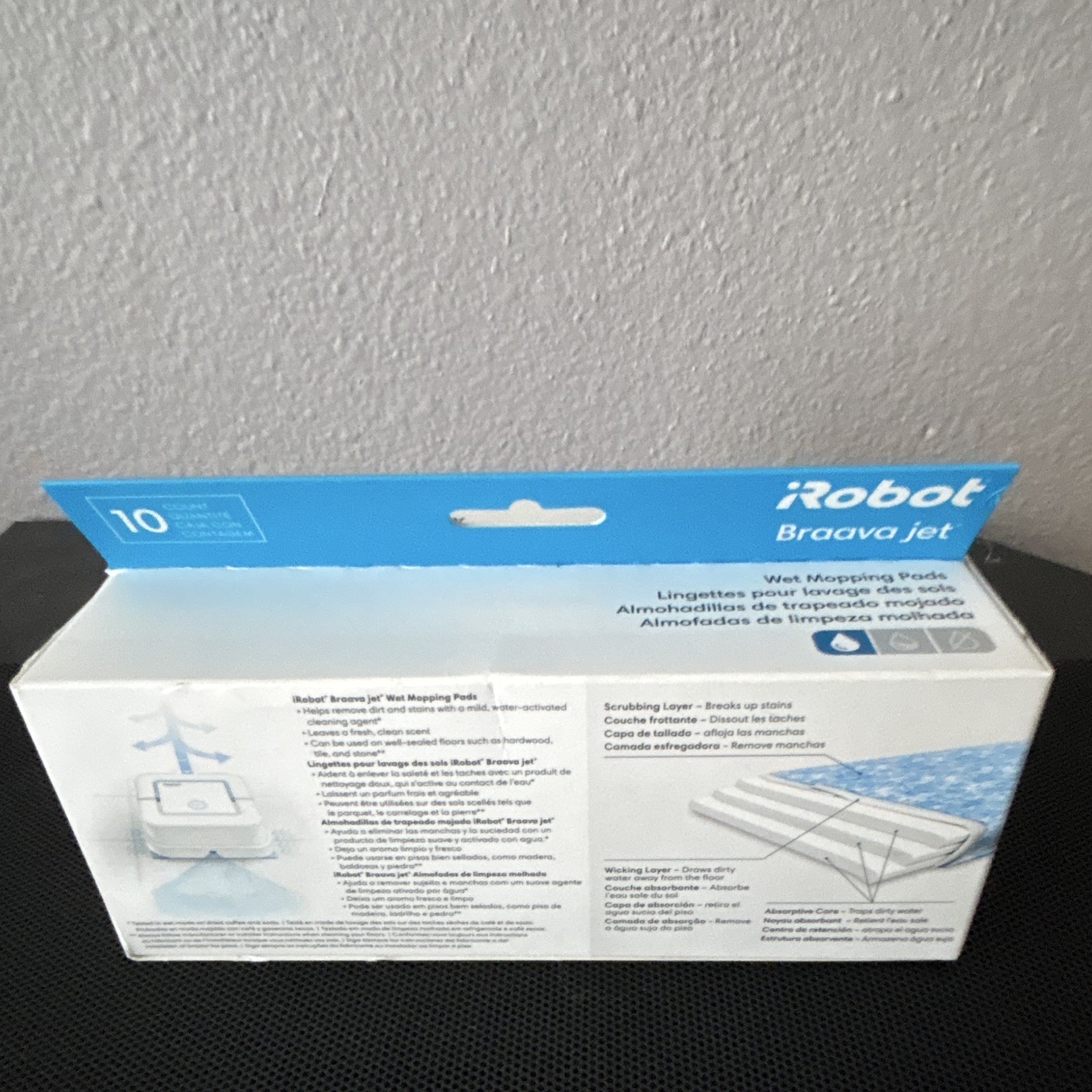 iRobot Braava jet Wet Mopping Microfiber Mop Refill Pads 10 Pack White/Blue