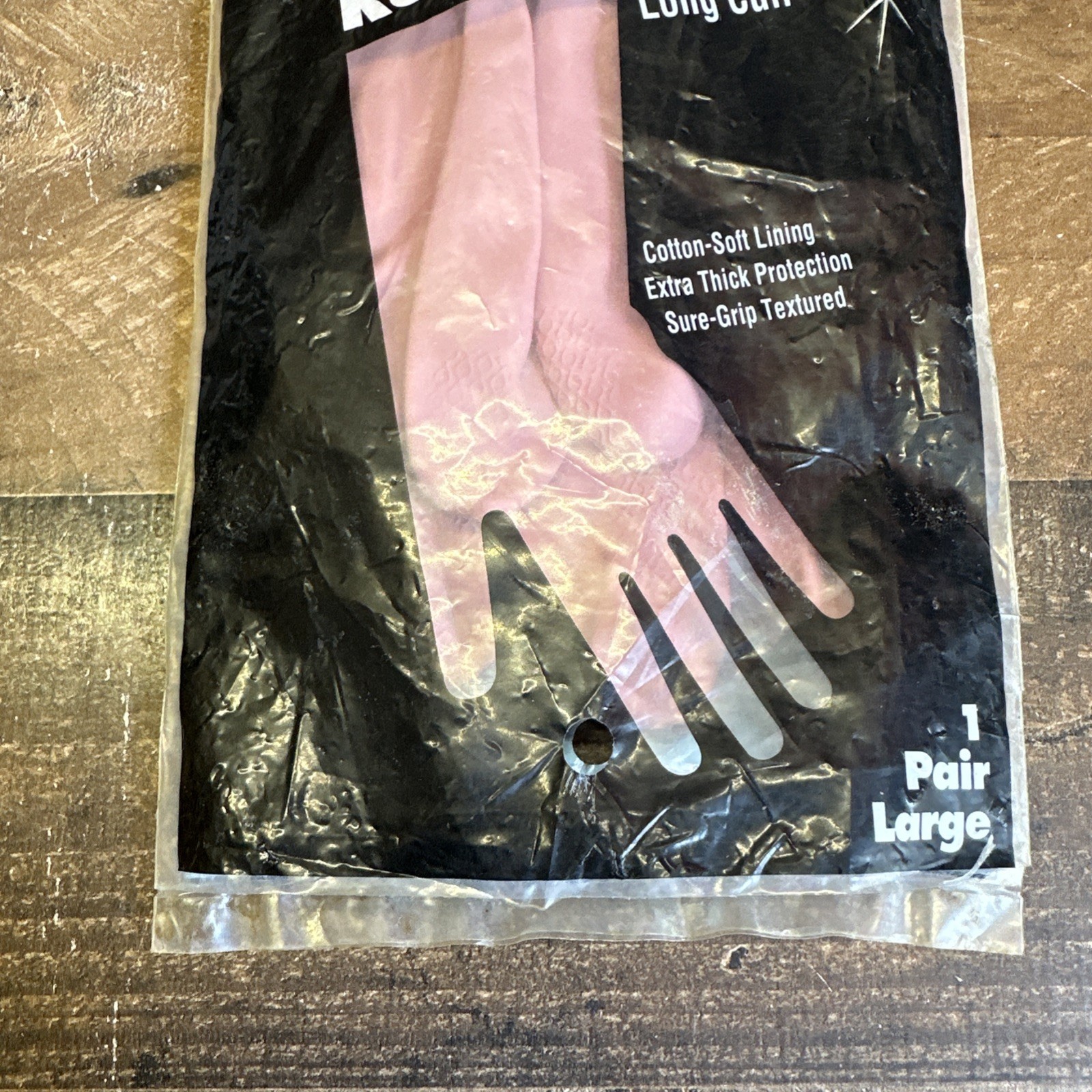 Vintage Rubbermaid Rubber Gloves NOS Pink Long Cuff Large Dishwashing