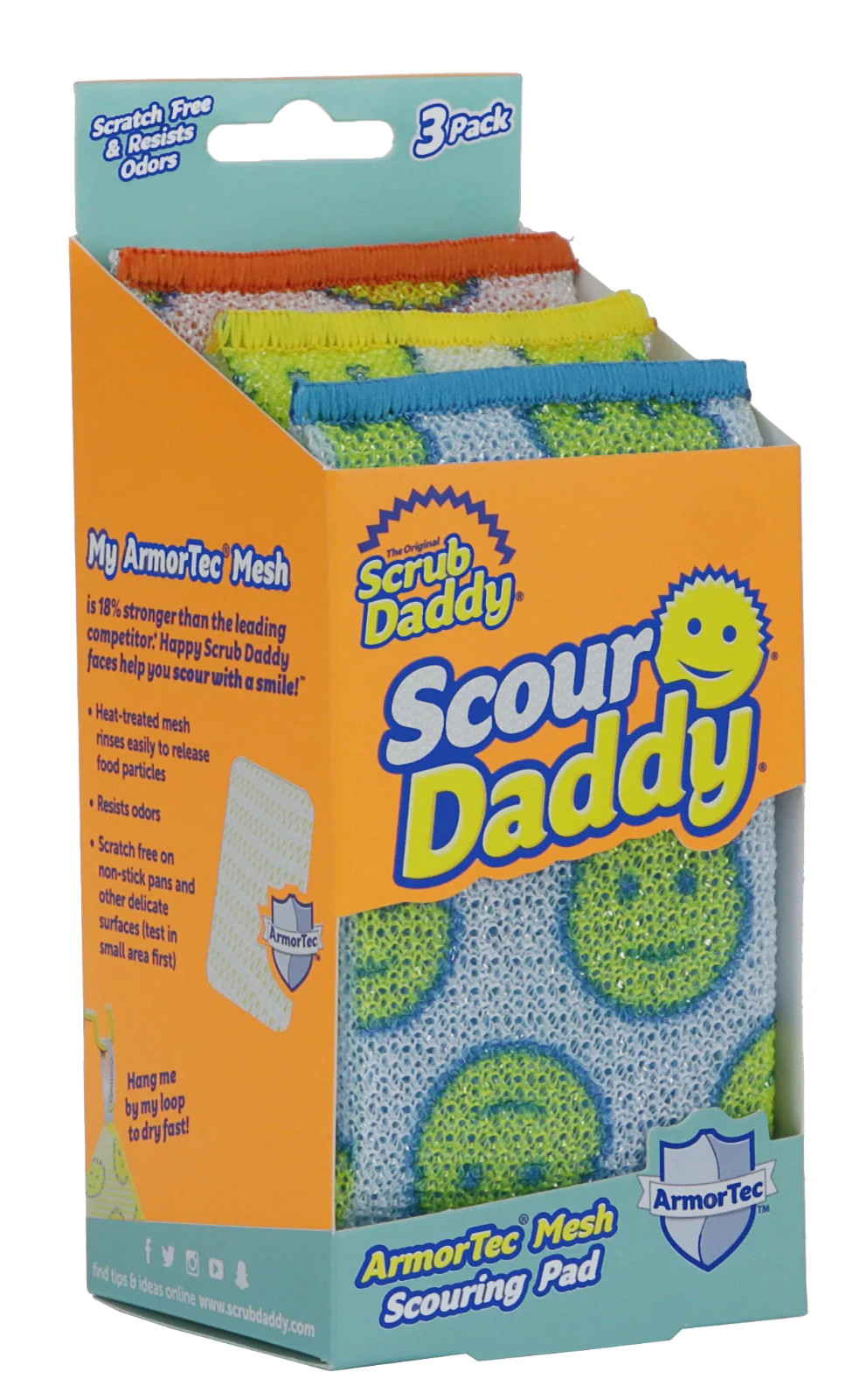 Scrub Daddy Scour Daddy Polymer foam Scouring pad 3 -Pack