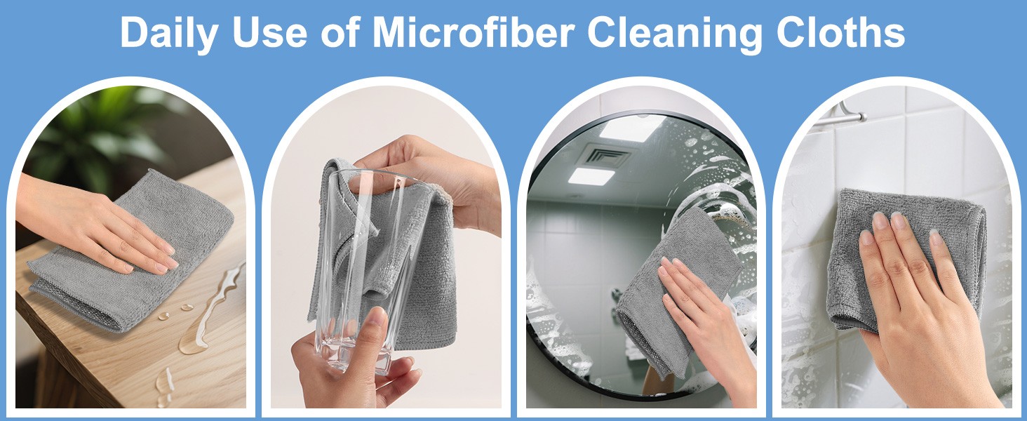 10pcs New Upgrade 2-Layer Microfiber Wire Dishcloth,Grey | Non-Scratch Wire