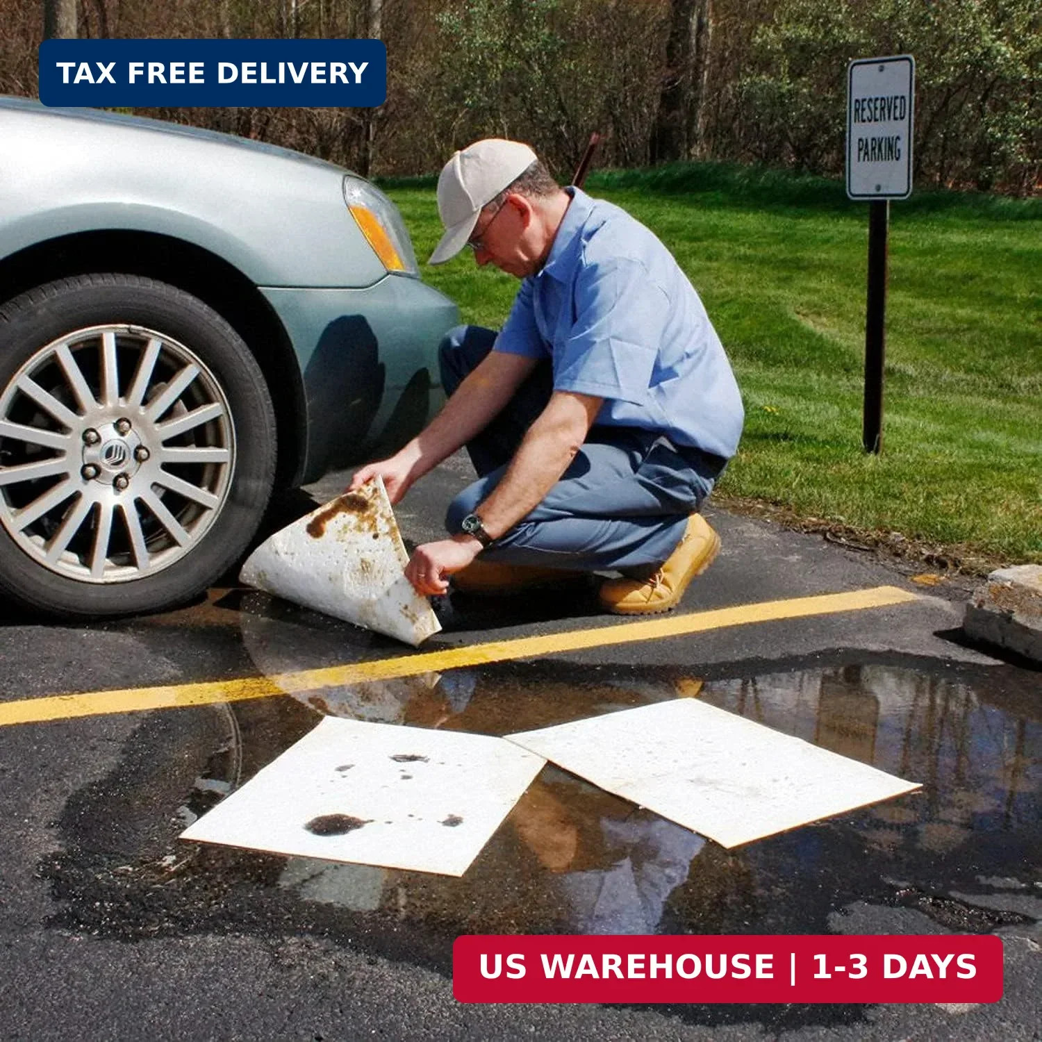 ATERET Oil Mat I Heavy Weight Oil Only Absorbent Pad I 15″ x 18″ I 100 Oil Absor
