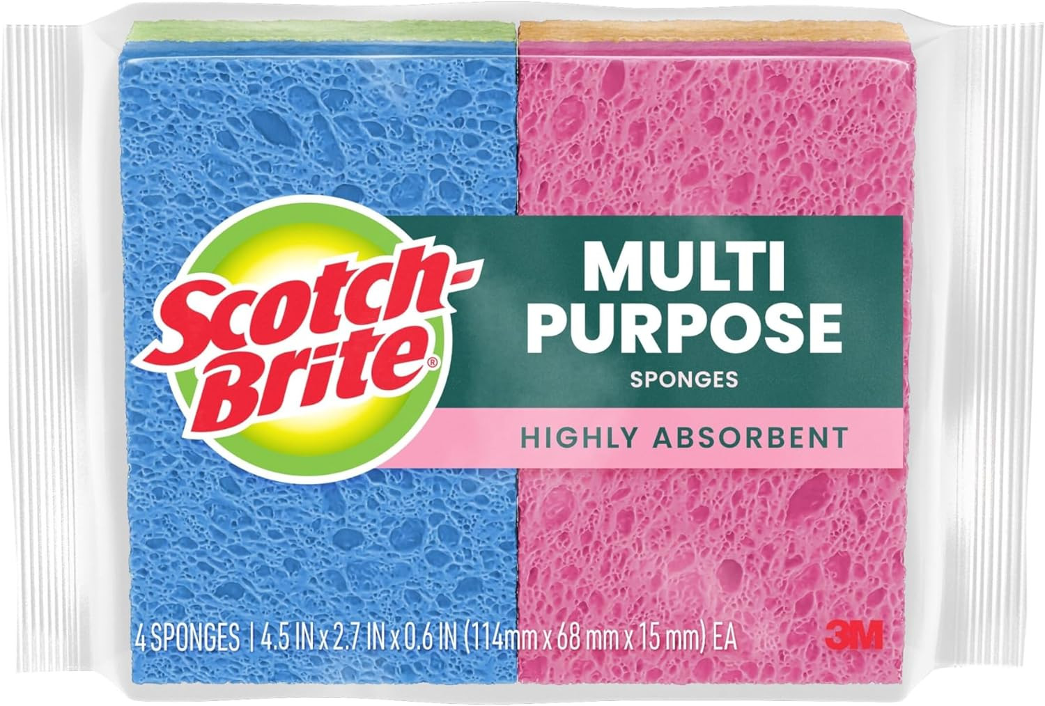 Scotch-Brite Ocelo Handy Sponge, Assorted Colors, 40 Sponges