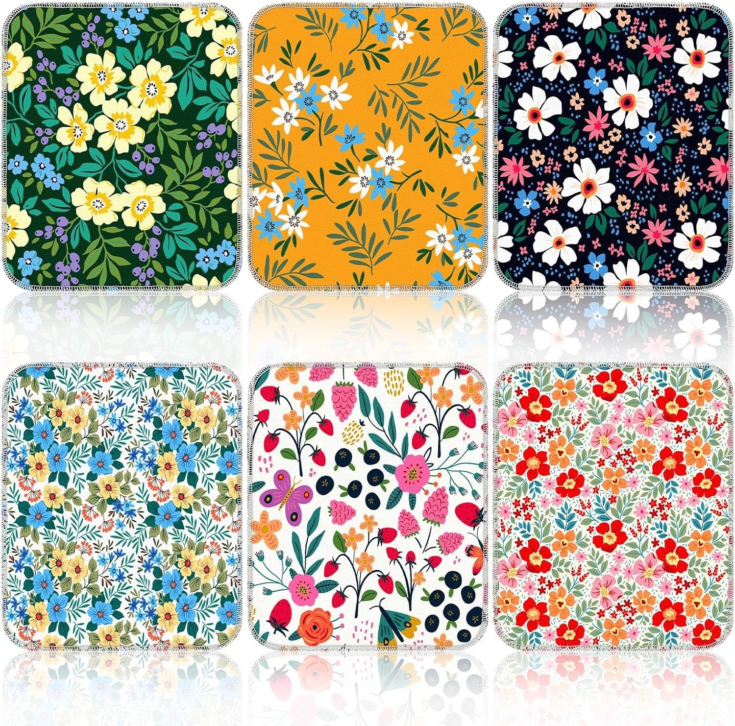 6 Pcs Reusable Paper Towels Rolls Kitchen Towels Bulk Washable Paperless Cloth