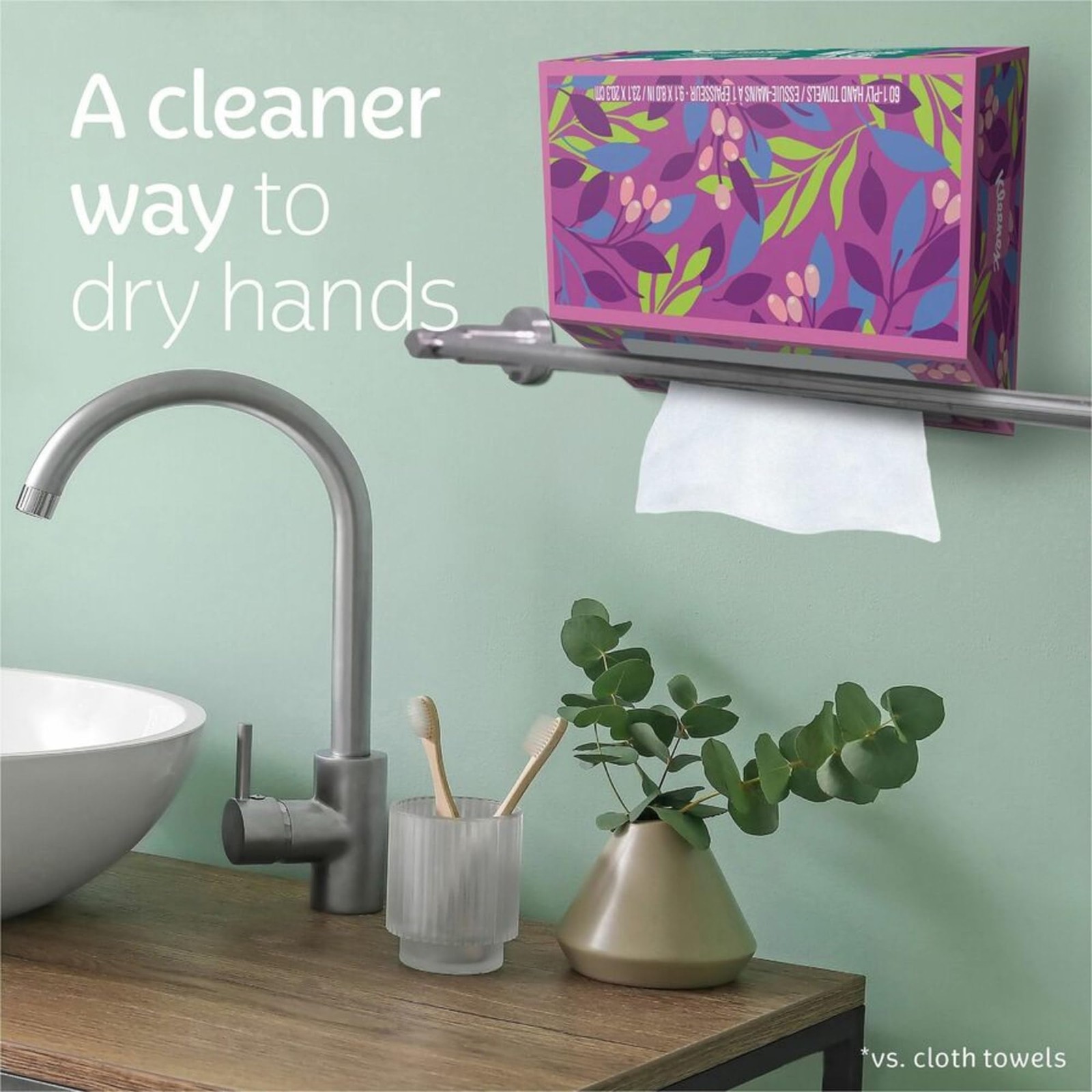 Kleenex Hand Towels, Single-Use Disposable Paper 60 Count (Pack of 1), White