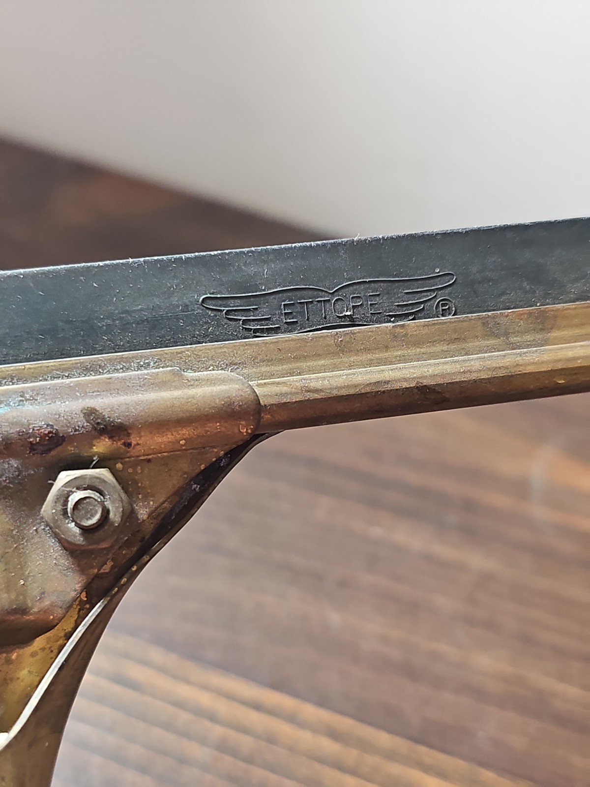Vintage Complete Solid Brass Ettore Master Squeegee 7.5” Wide Hard To Find Rare
