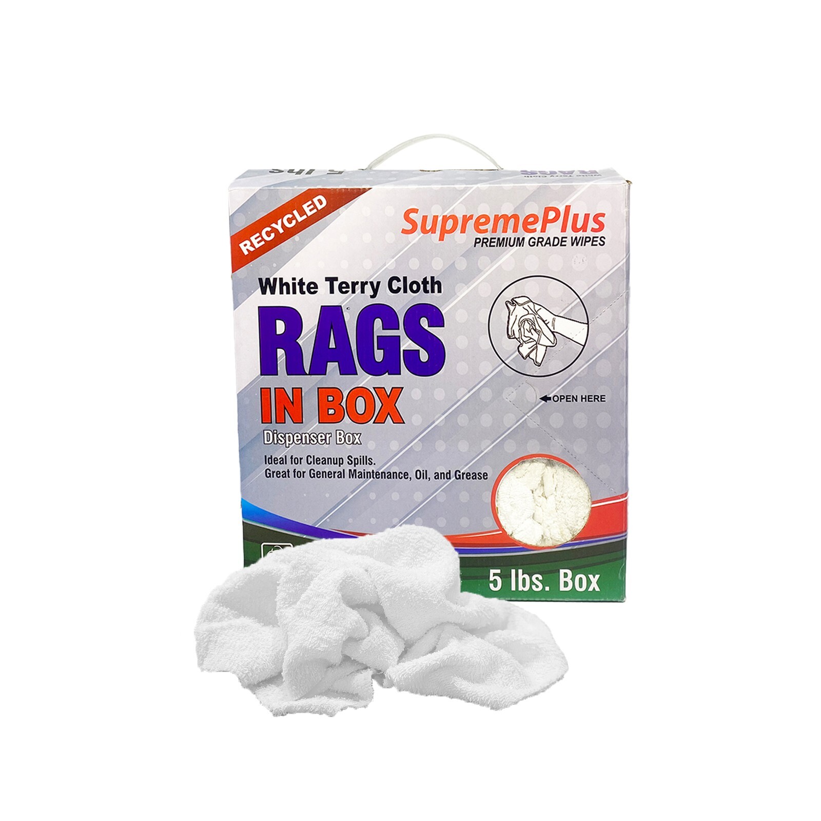 White Terry Towel Rags, 18 x 18″ Shop Bulk Cleaning Wipes – Compressed Boxes