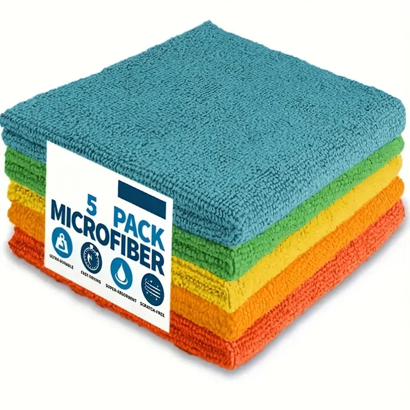 10/5/3Pcs Microfiber Cleaning Cloth, Dishwashing Cloth Household Rag Kitchen Bat