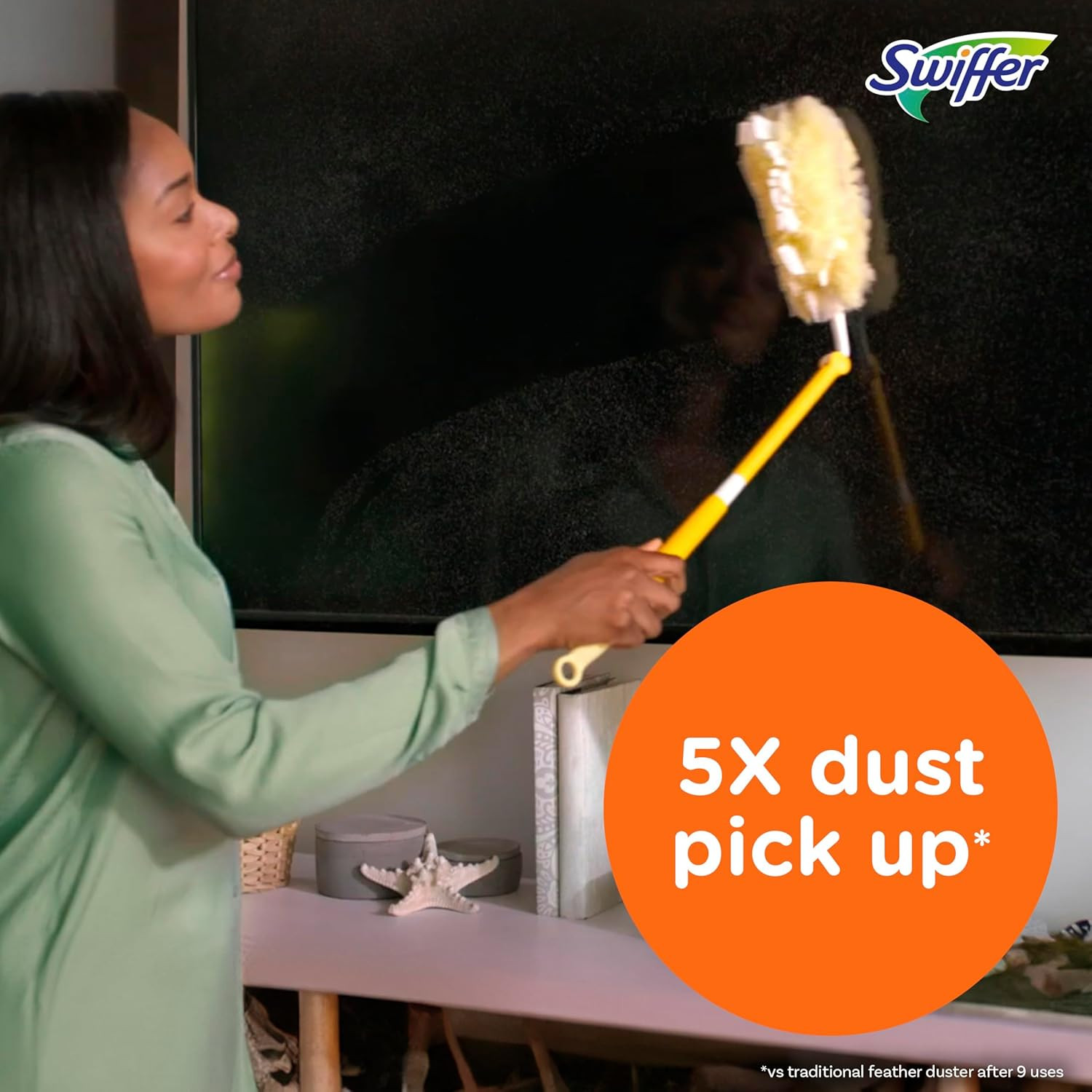 Swiffer Duster Heavy Duty 3 Ft Extendable Handle Starter Kit with 3 Refills