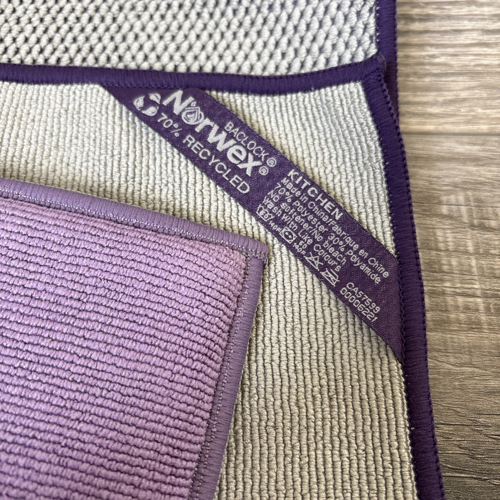 NEW Norwex Baclock Kitchen Towel, Cloth, And Sponge Gray And Purple