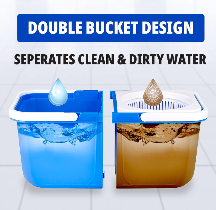 Insta Mop Spin Mop, Mop and Bucket with Wringer Set – FREESHIPPING