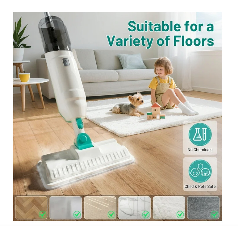 Hicould Steam Mop, 10 in 1 Floor Cleaning, Detachable Steam Mop for Tile and Har