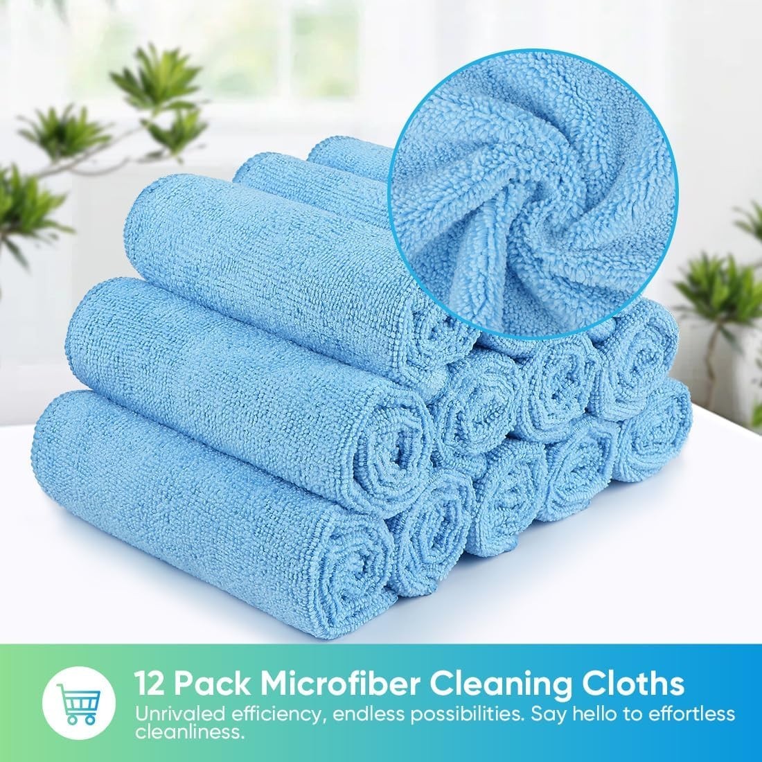 12 Pack Microfiber Cleaning Cloths – Lint Free, Absorbent & Scratch-Free
