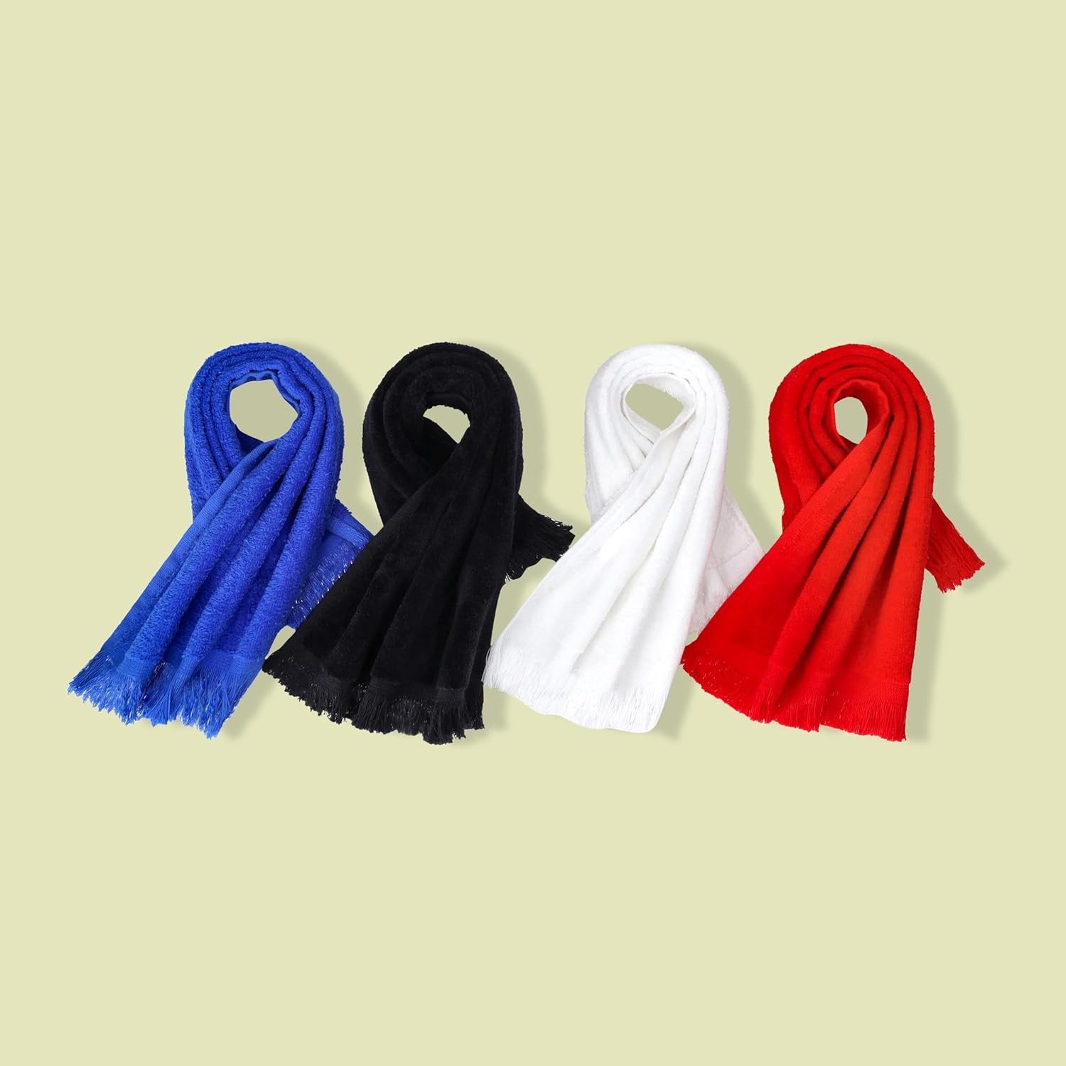 Fringed Reversible Fingertip Hand Towel (Size 11″ W x 18″ L) Terry Cotton