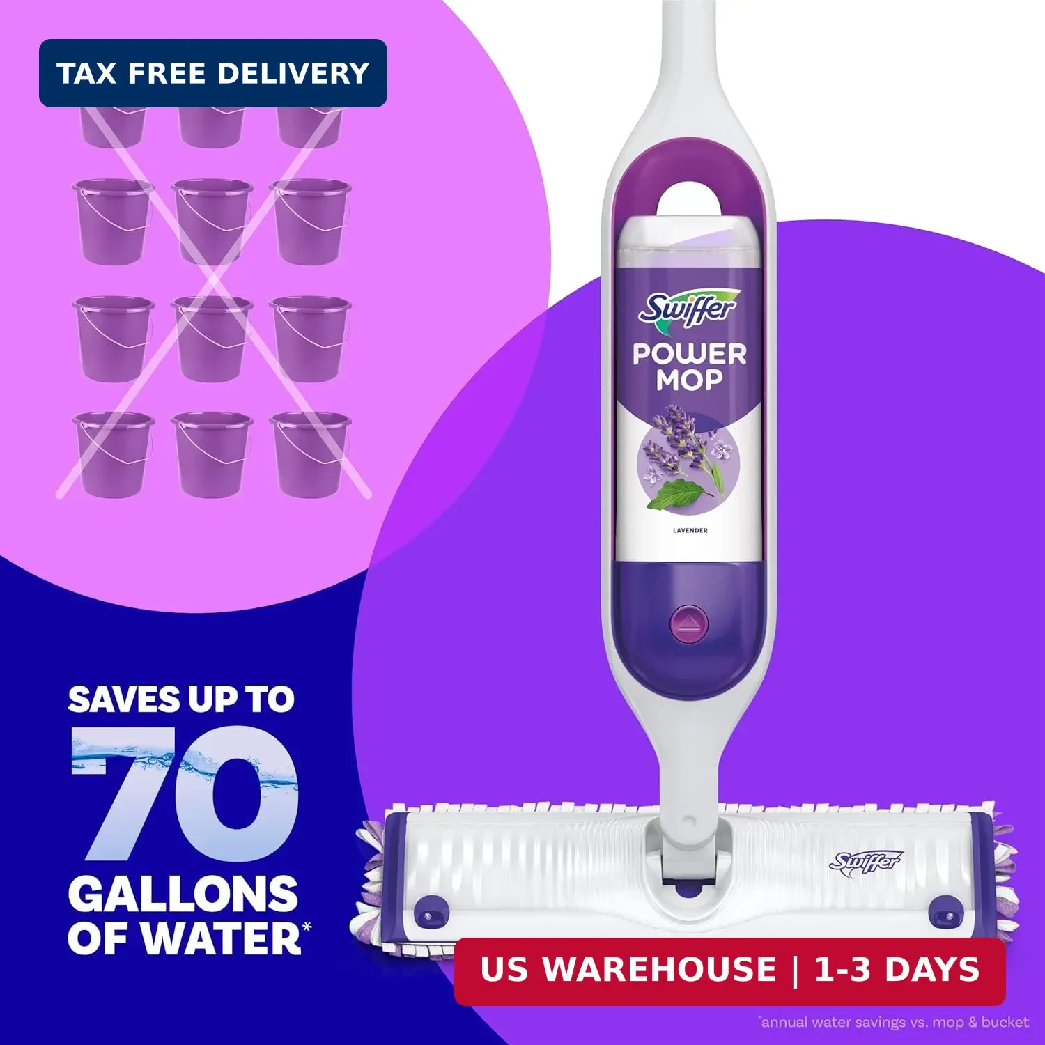 Swiffer Power Mop Refill Pack, Floor Cleaner for Mopping Tile, Vinyl, Laminate,