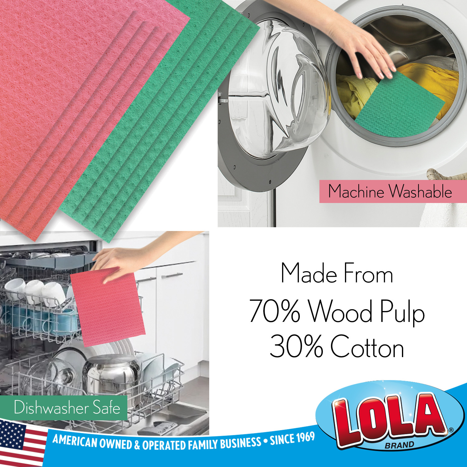 Swedish Dishcloths 2 Pk – Sustainable Paper Towels Reusable Dishes Kitchen LOLA