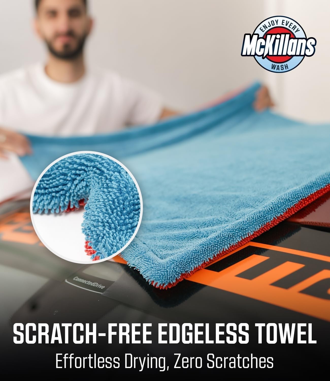 Toalla de secado para coche bicolor extragrande XL Sin bordes suave y absorbente