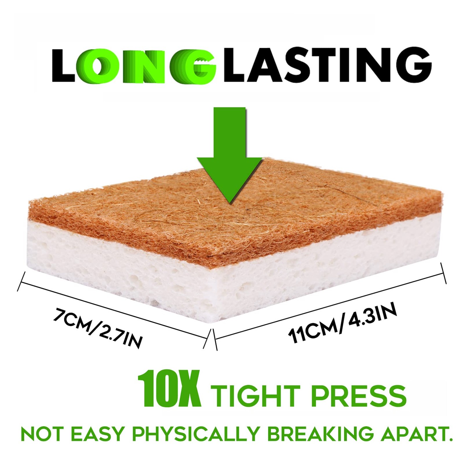 Biodegradable Natural Kitchen Sponge，Eco Friendly Sponges for Dishes,Composta…