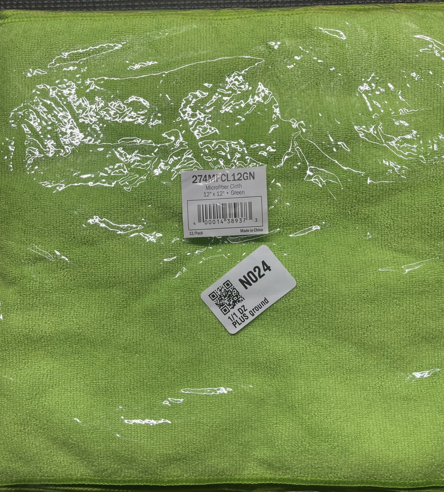 12″ x 12″ Green Microfiber General Purpose Cloth – 12/Pack