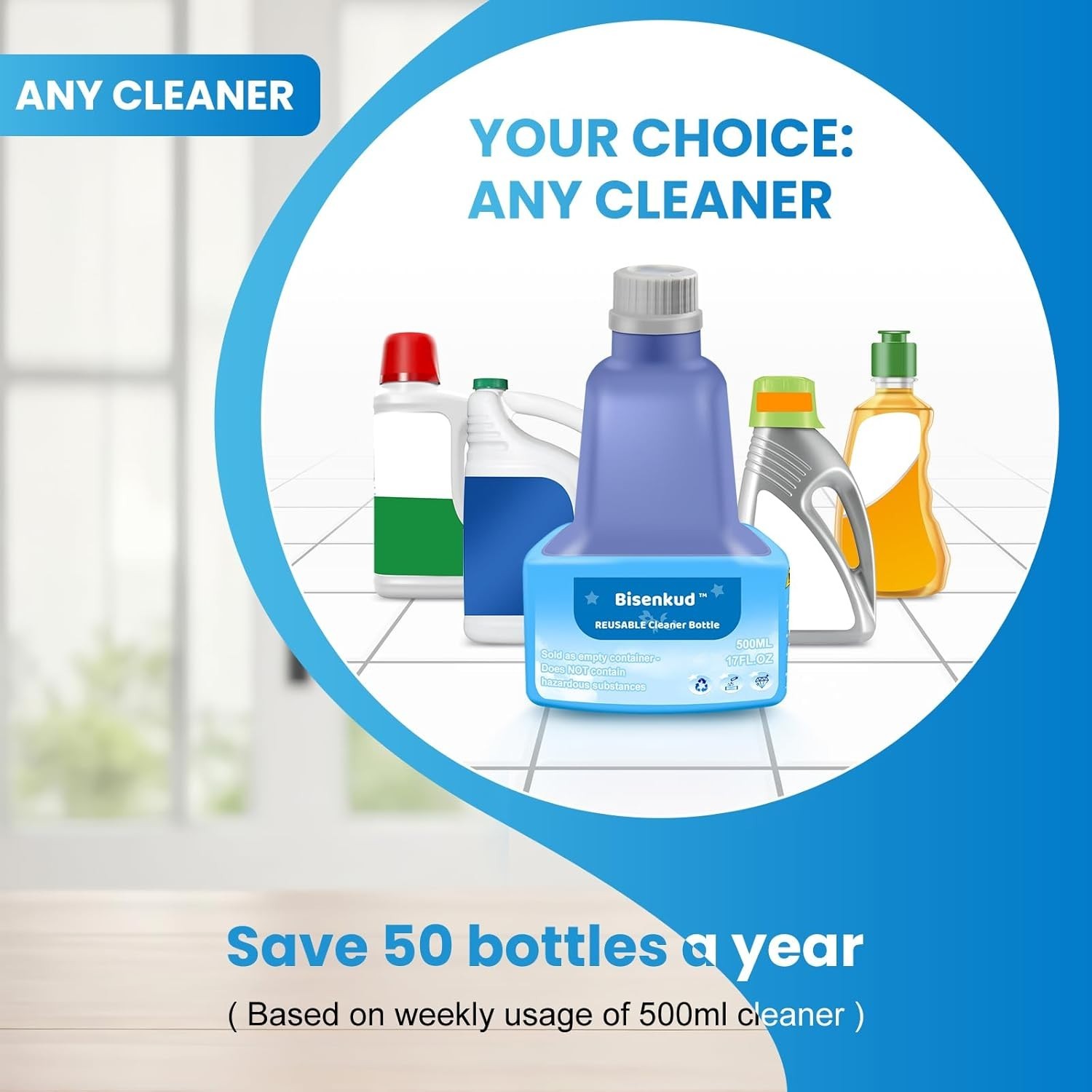 500ml Refillable Bottles for Swiffer WetJet – 2 Pack, Durable & Cost-Effective