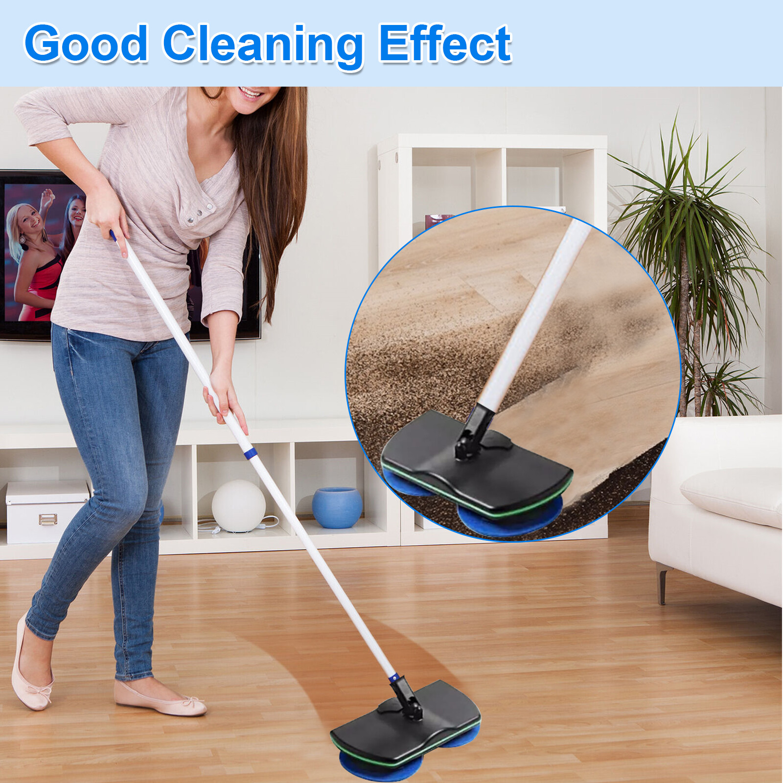 6Pcs Electric Mop Head Replacement Pads for Floor Cleaning Microfiber Washable