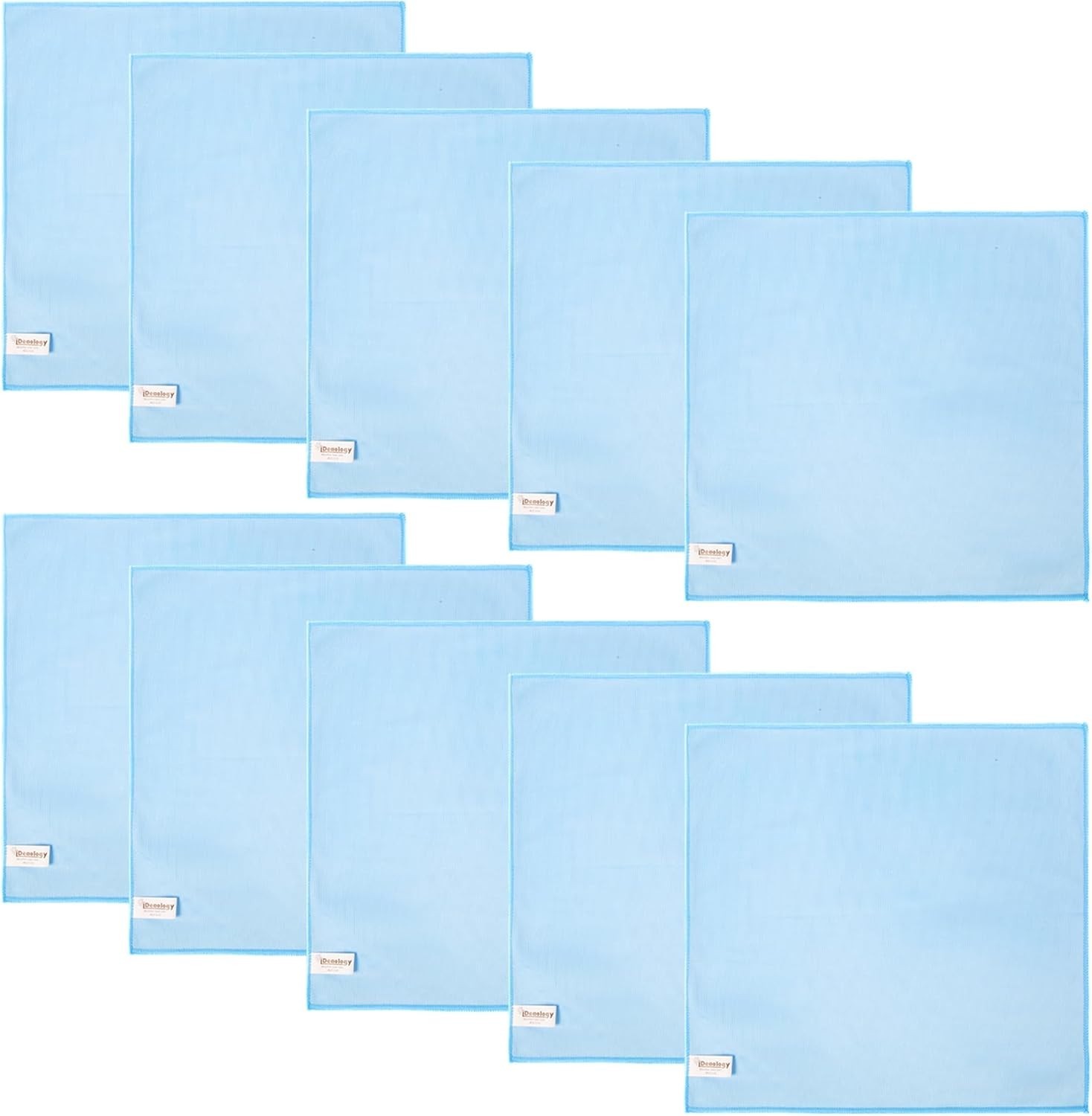 10 Pack XL Streak Free Microfiber Glass Cleaning Cloth, 16 Inch X 16 Inch, L…