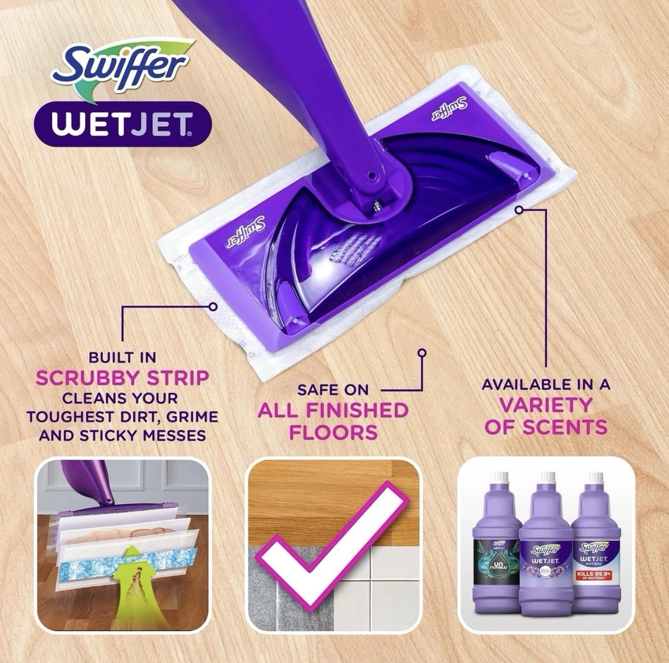 Swiffer 92810 WetJet Dust Mop – Purple