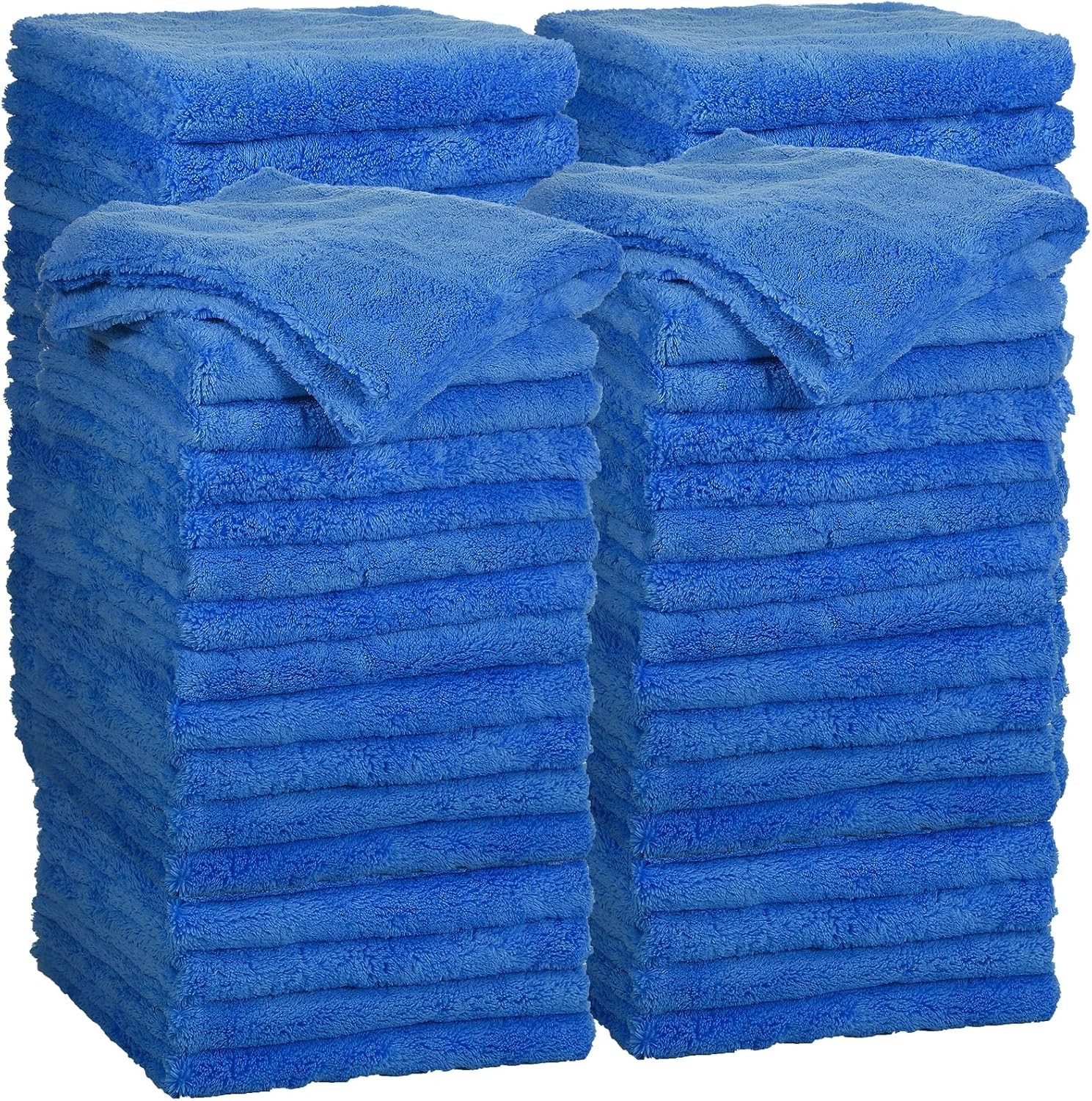 30 Pcs 16×16 Inch Dark Blue Microfiber Towels – Scratch-Free Luxury Cleaning
