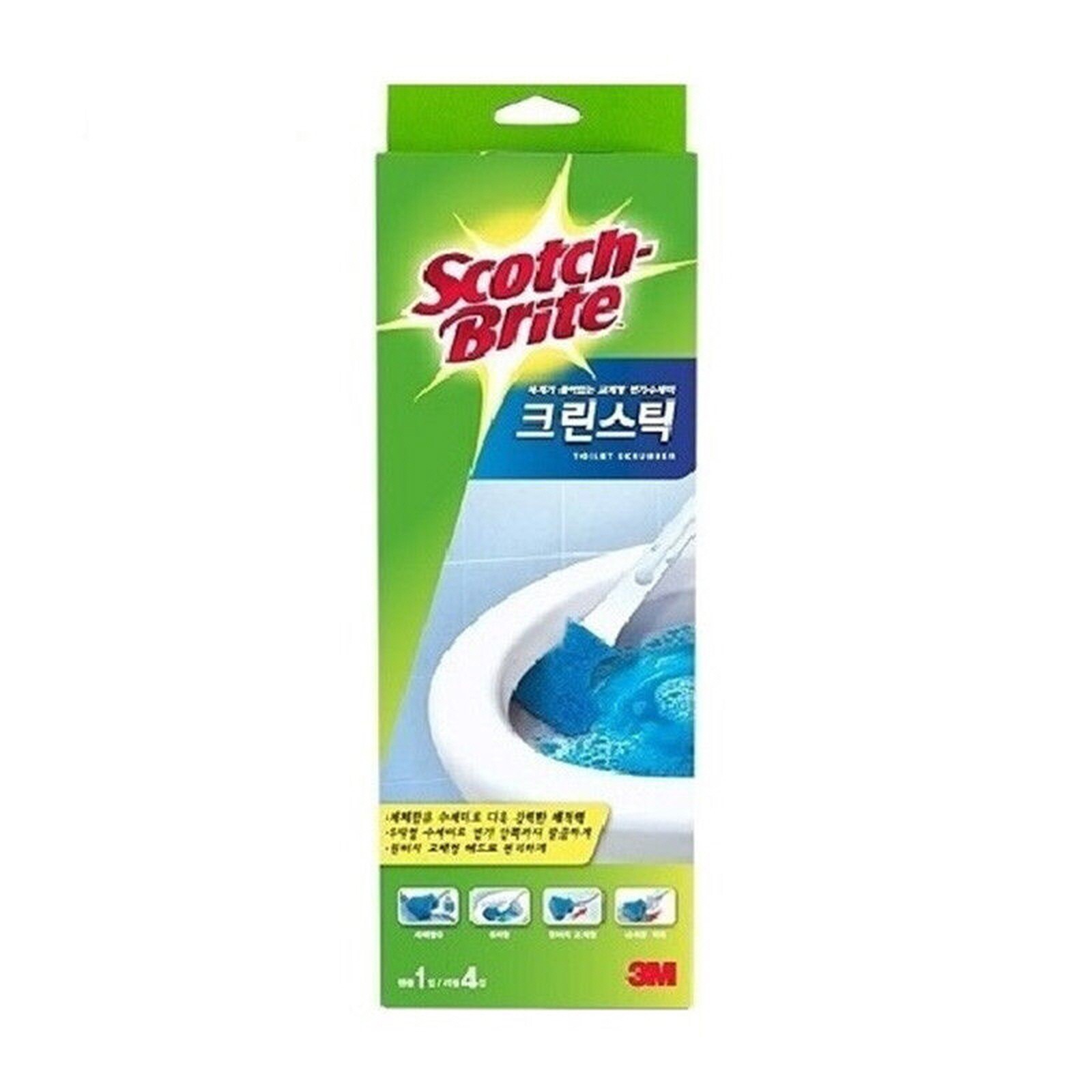 3M Scotch Brite Disposable Toilet Bowl Cleaner Scrubber Handle with 4 Refills