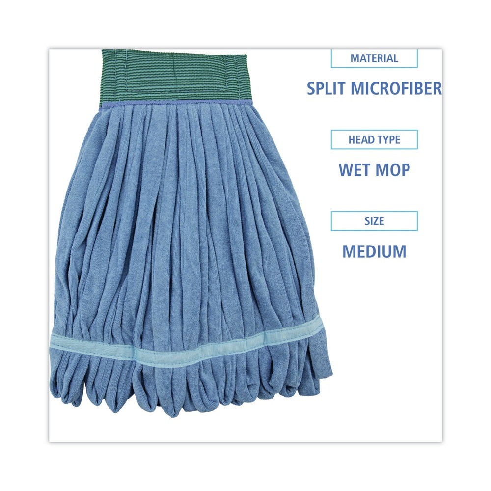 Boardwalk MWTMB Microfiber Looped-End Wet Mop Head – Medium, Blue New