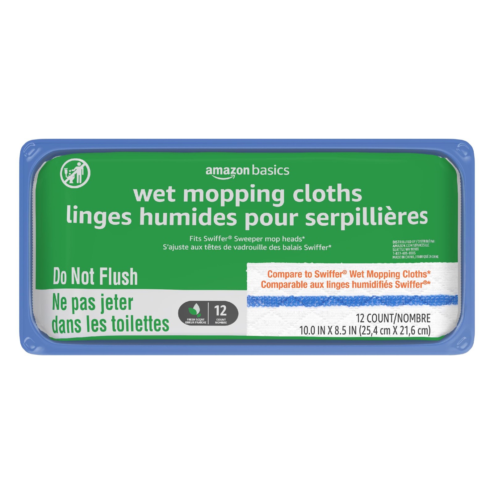 Wet Mopping Cloth Refills, Floor Cleaning, Fresh Scent, 12 Count Fits Swiffer…