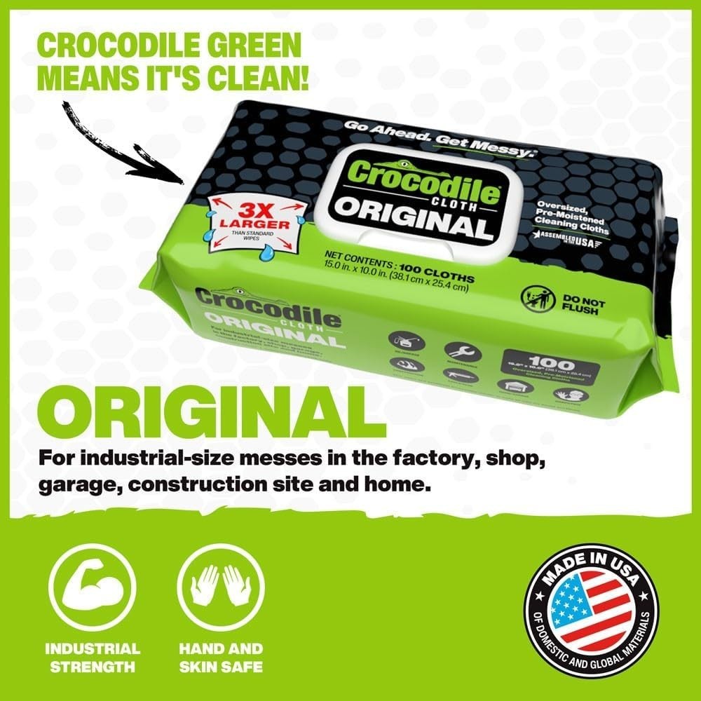 Cleaning Wipes, Heavy-Duty Multi-Surface Hand & Tool Wipes, Water-Based, Safe…