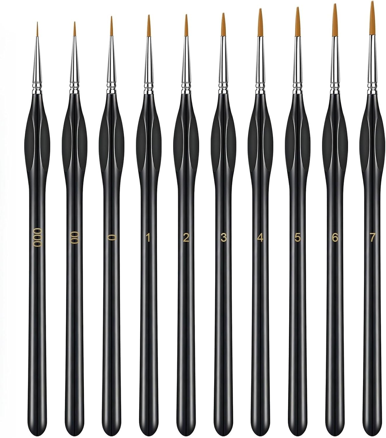 10Pcs Micro Paint Brushes Set with Triangular Handles, for Acrylic, Watercolor,