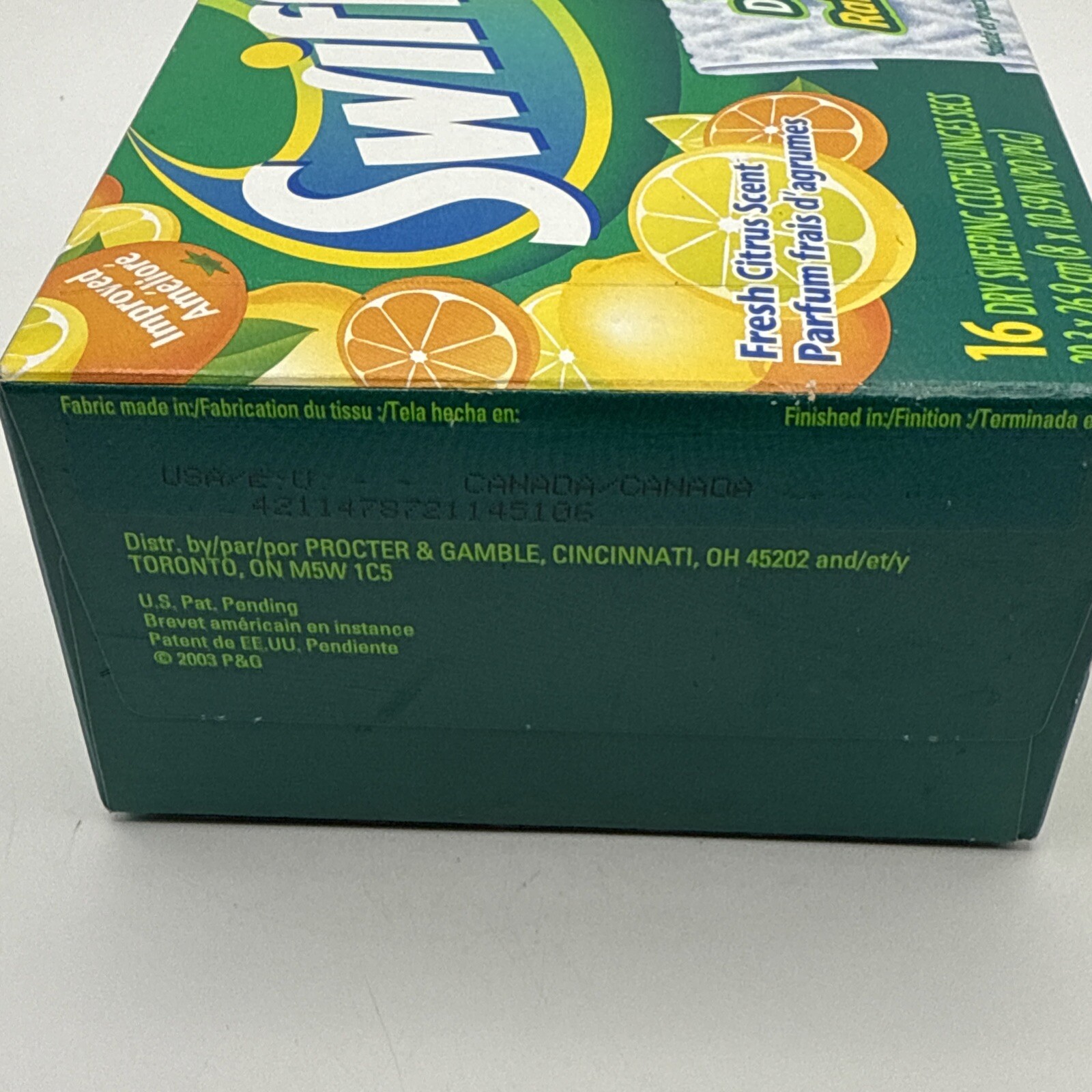 Swifter Sweeper Fresh Citrus Scent Disposable Dry Sweeping Cloths Deep Ridge New
