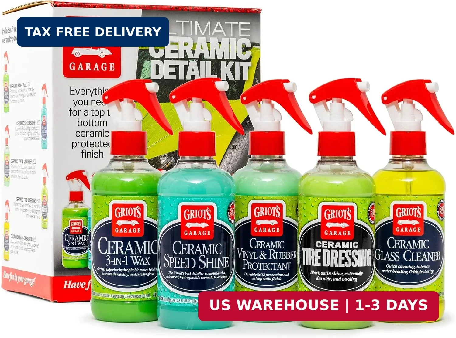 Griot’s Garage Ultimate Ceramic Detail Kit for Car Detailing, Includes 8oz Bottl