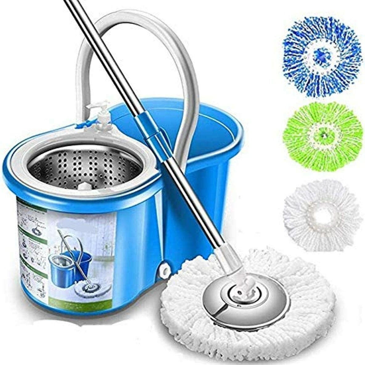 Simpli-Magic Spin Mop 4 Heads Included, Basic, Blue