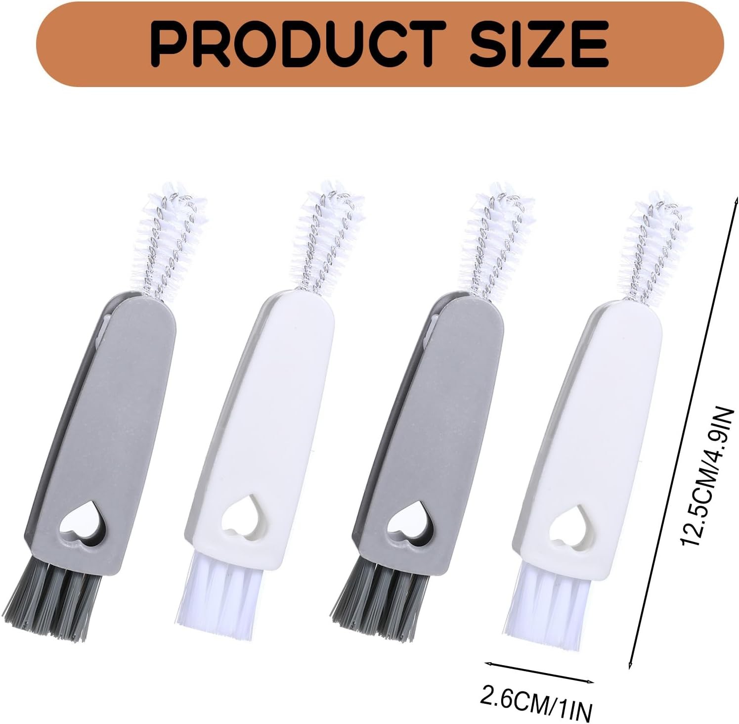 4Pcs 3 in 1 Cup Lid Cleaning Brush, Crevice Cleaning Brush Set Mini