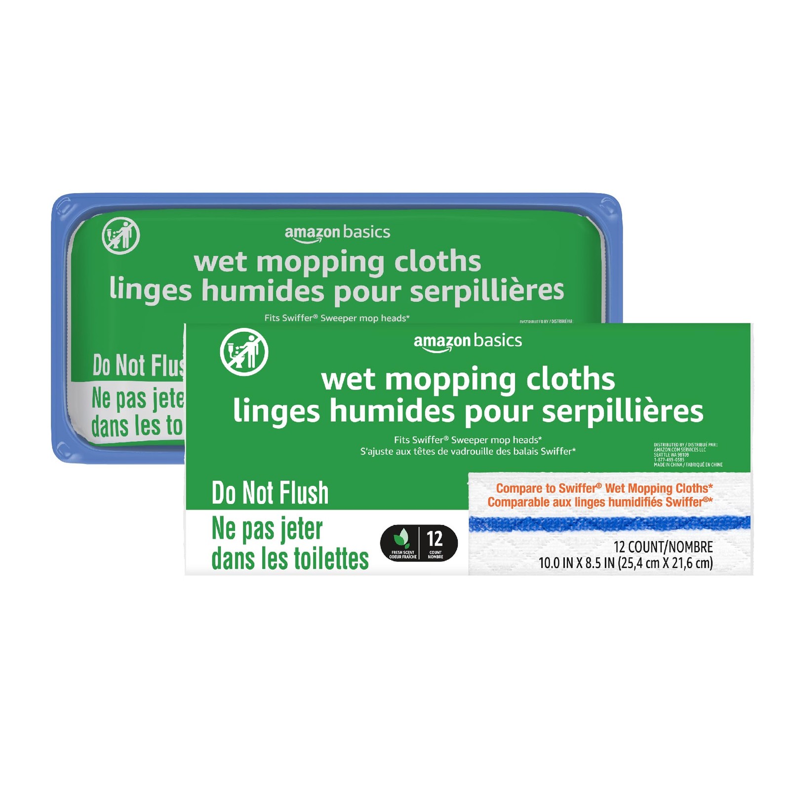 Amazon Basics Wet Mopping Cloth Refills Multi Surface Floor Cleaning Fresh Scent