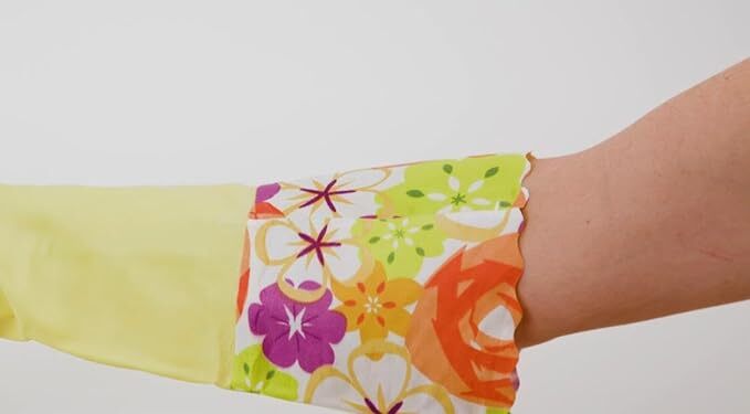 2 PAIRS Household Gloves Latex Free Cleaning Gloves Soft Lining Long Grip 15″