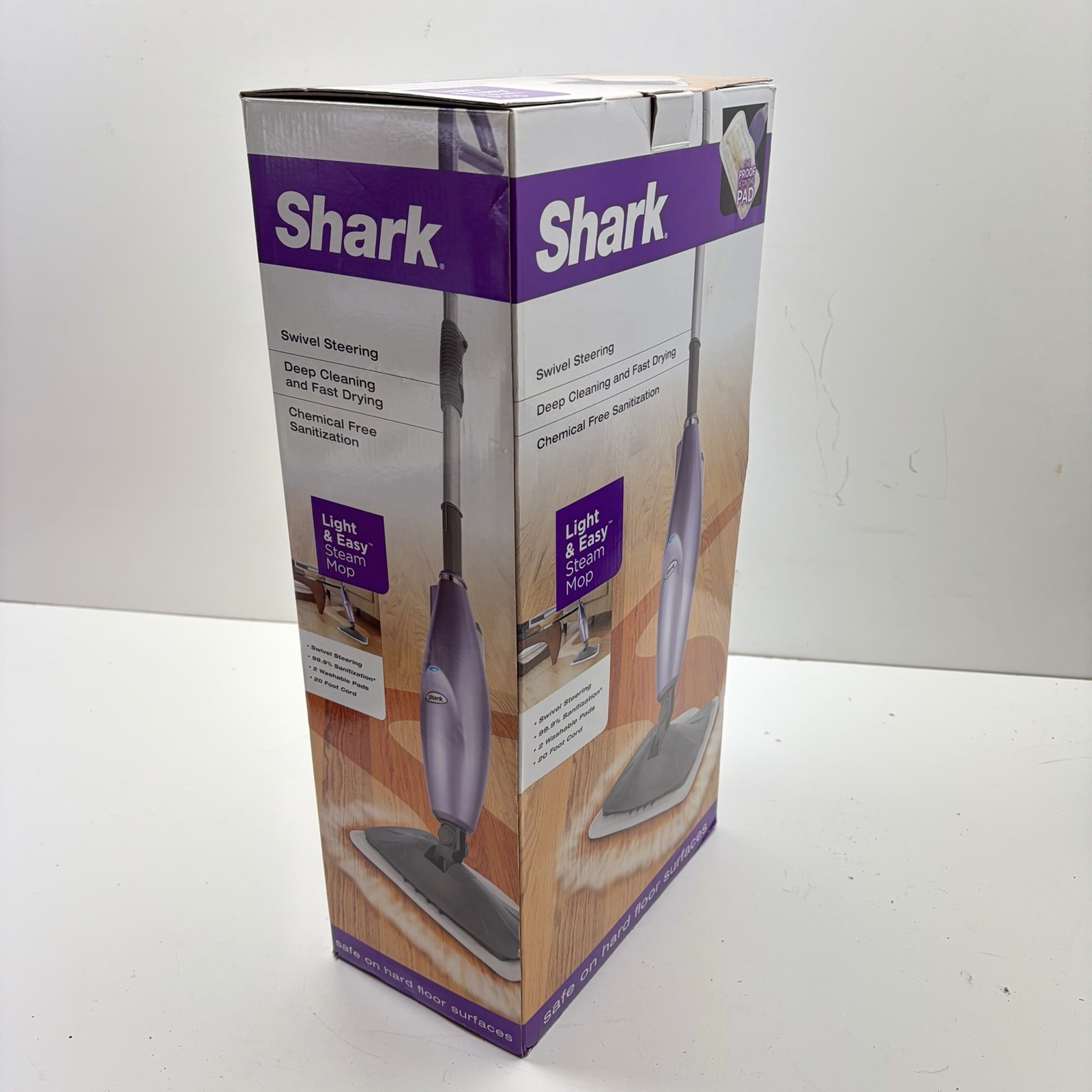 Shark Light & Easy Steam Mop Model S3251 Purple Hard Floor Cleaner New OPEN BOX