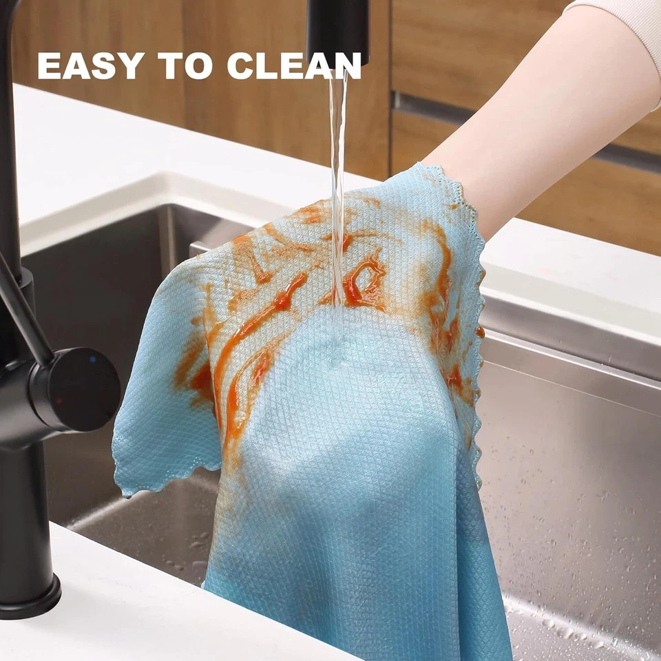 10x Fish Scale Streak Free Magic Glass Window Microfiber Cleaning Cloth Cleaner