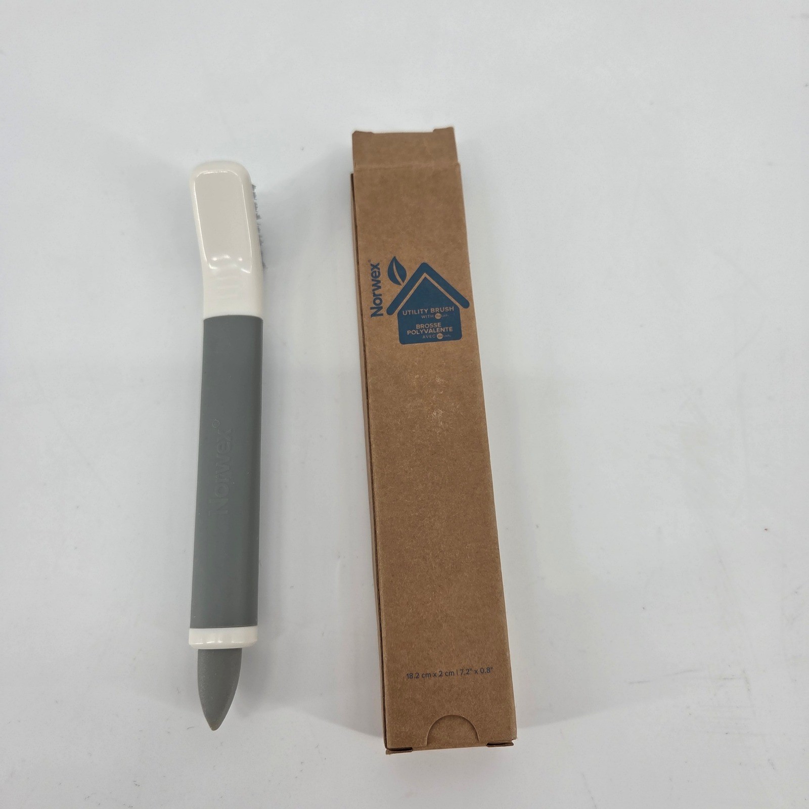 Norwex Utility Brush with BacLock Grey White Grout and Crevice Cleaning Tool NEW