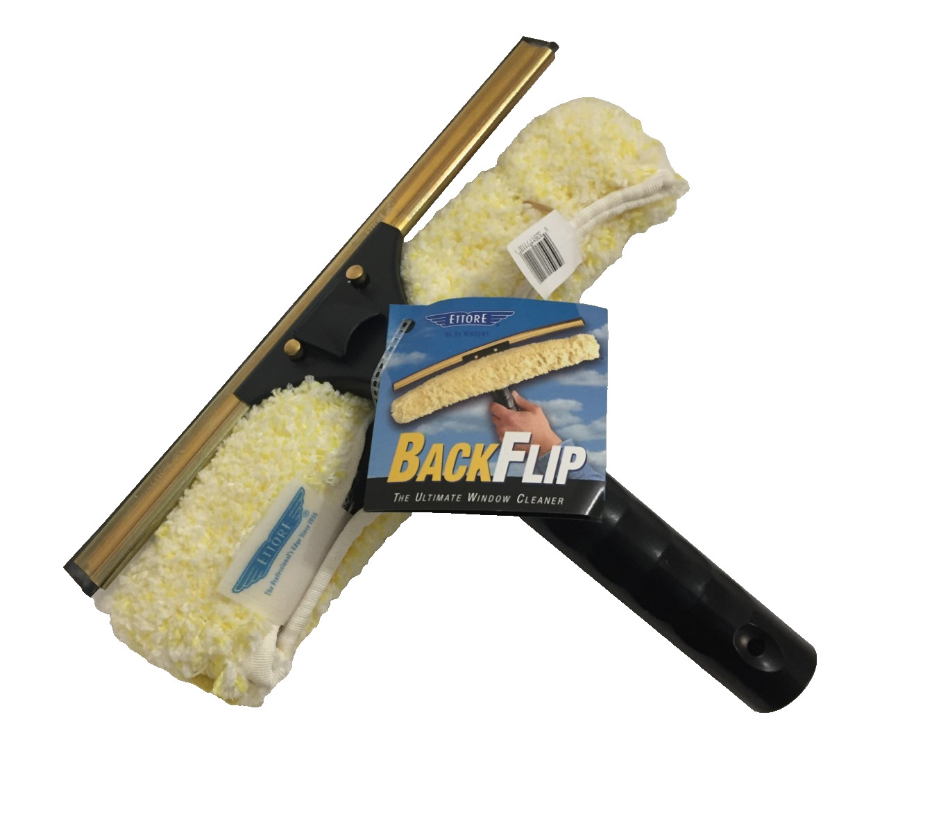 Ettore 71100 Professional Brass Backflip Window Cleaning Combo Tool, 10-Inch