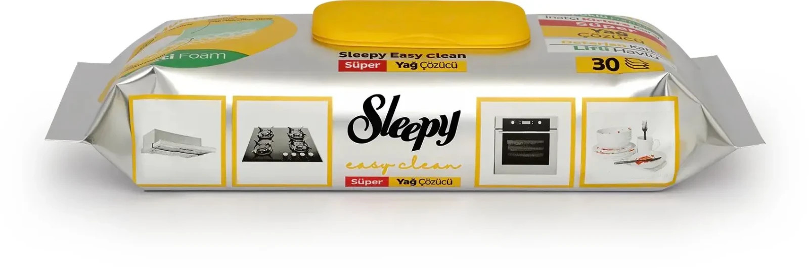 SLEEPY lemon scented kitchen cleaning towels,fibrous lemon wet wipes (2×30)