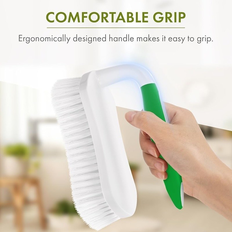 Ergonomic Scrub Brush Bathroom Kitchen Durable Stiff Bristles Easy Grip New